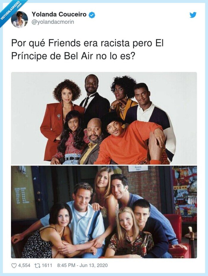 príncipe de bel air,friends,racista,series