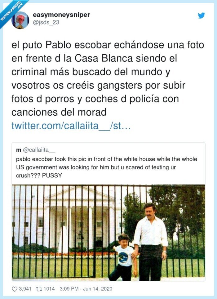 pablo escobar,casablanca,foto,delante