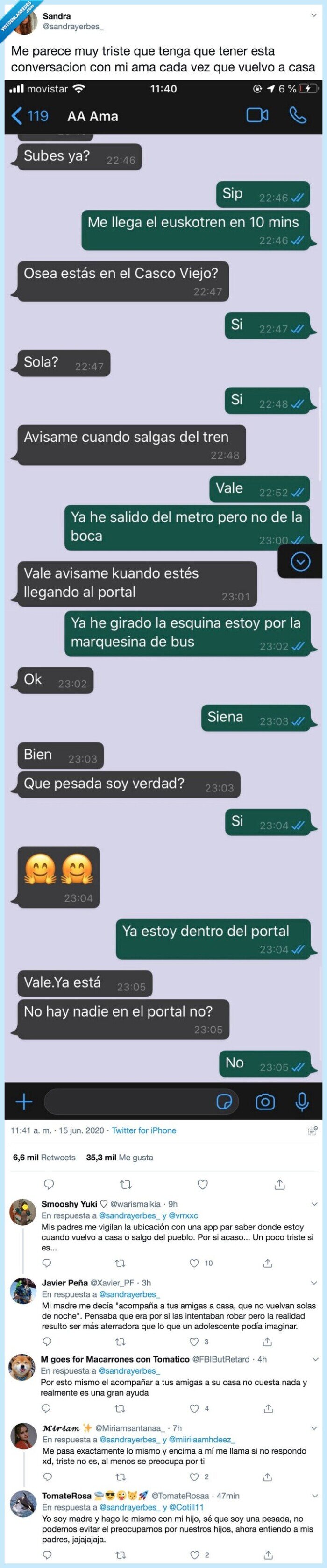 conversación,madre,cuidado,noche,vigilar,peligroso