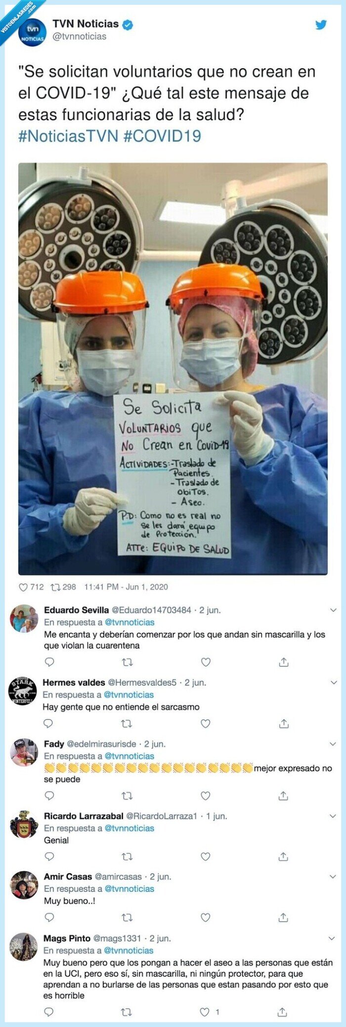 606662 - Es bestial la ironía con la que estas dos doctoras tratan a la gente que dice que el coronavirus es un timo, por @tvnnoticias