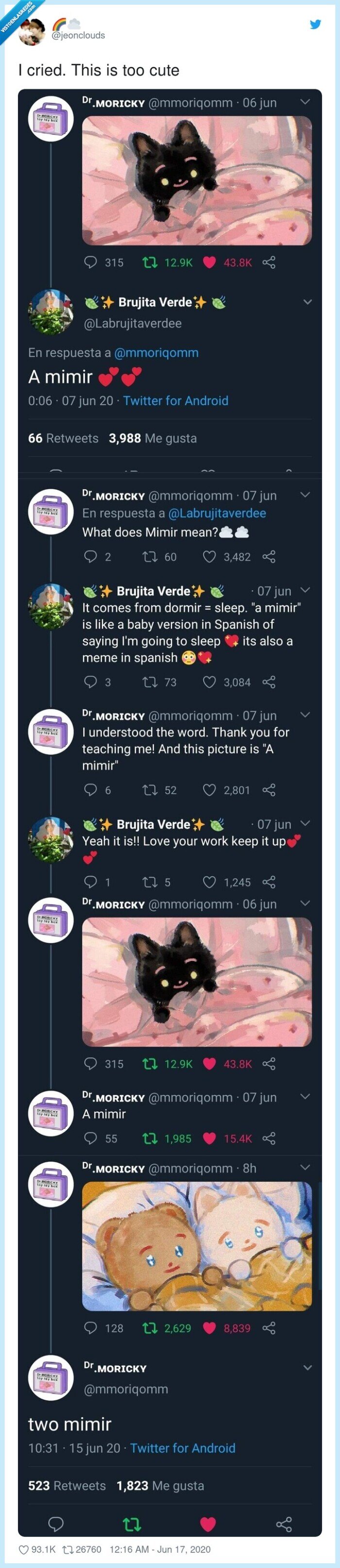 a mimir,dormir,español,inglés,two