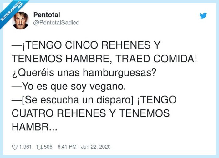 hamburguesas,disparo,rehenes,veganos