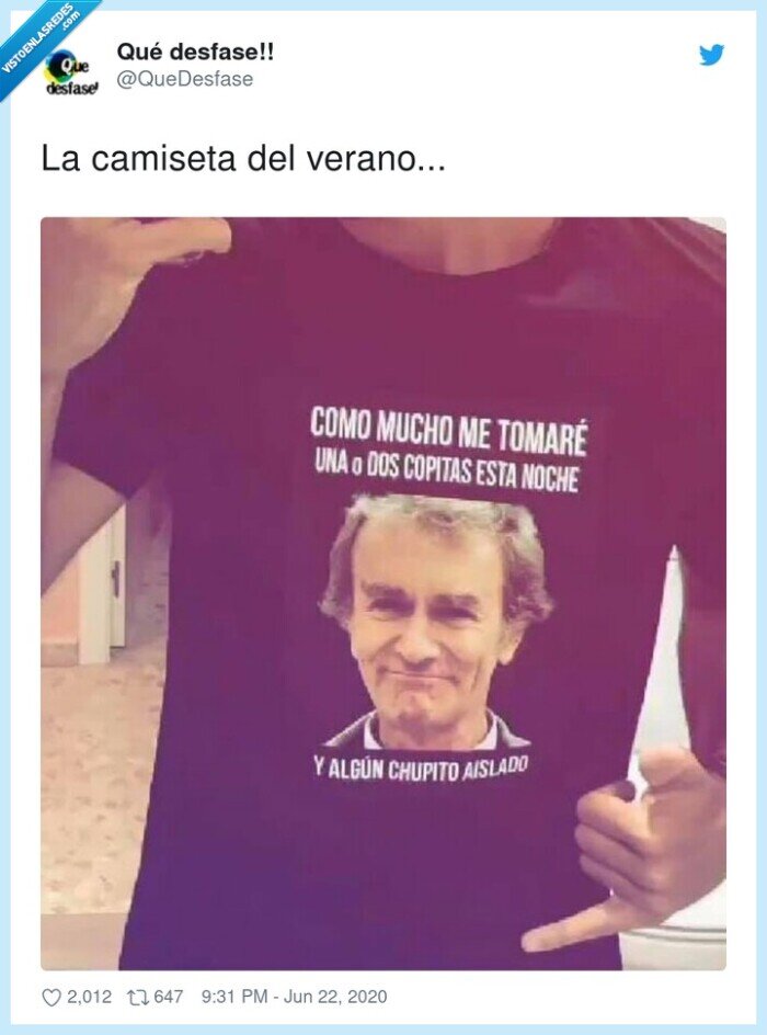 fernando simón,camiseta,estimación,chupito,caso aislado,cubata