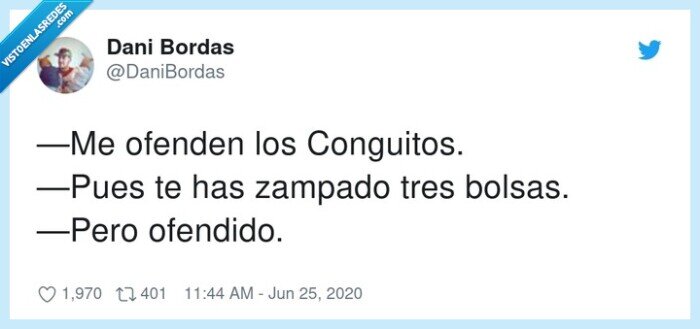 conguitos,ofendido,ofenderse,zampar