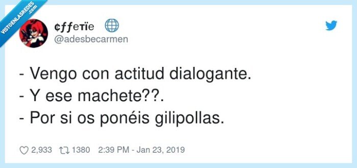 dialogante,actitud,machete
