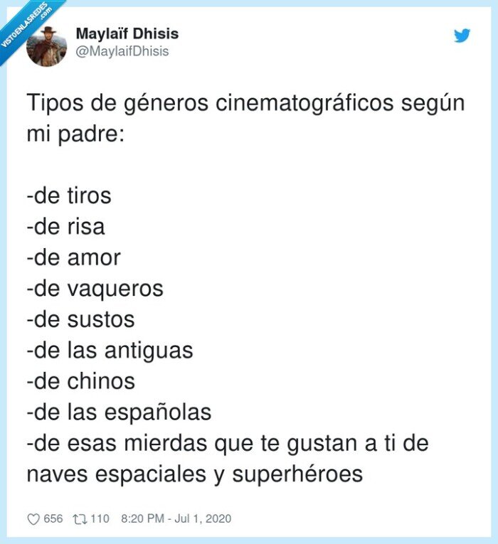 cinematográficos,superhéroes,espaciales,españolas,vaqueros,géneros