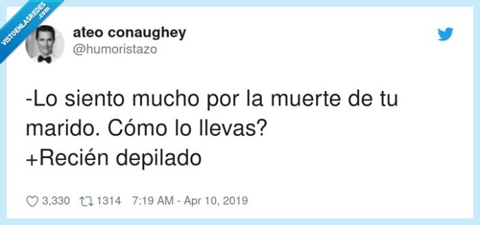 depilado,recién,muerte,marido,pésame