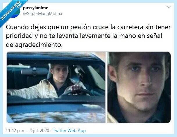 peatón,cruzar,agradecimiento