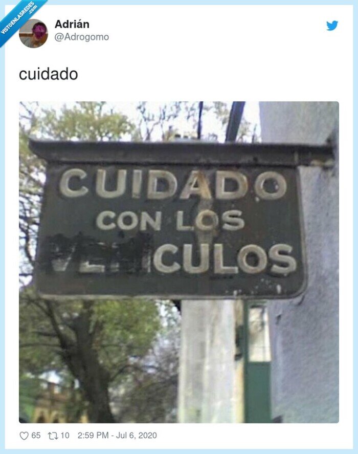 cuidado,vehículos,culos,cartel