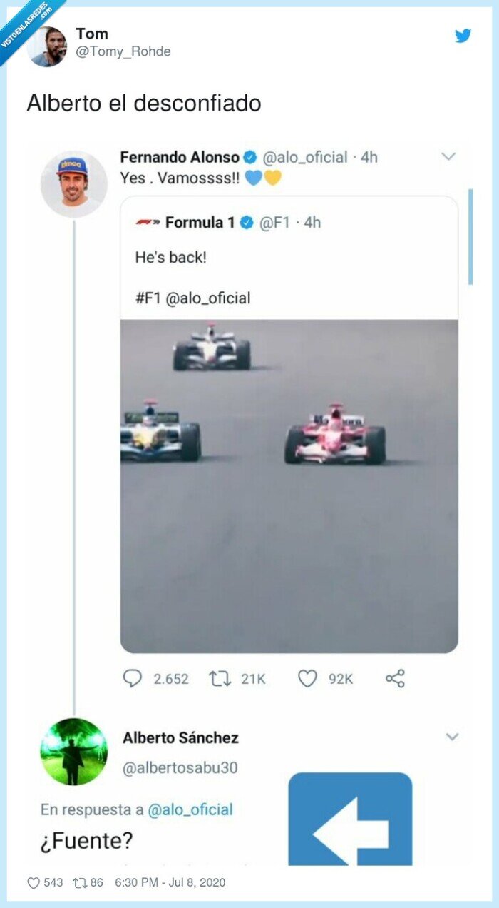desconfiado,alberto,fernando alonso,f1,fuente