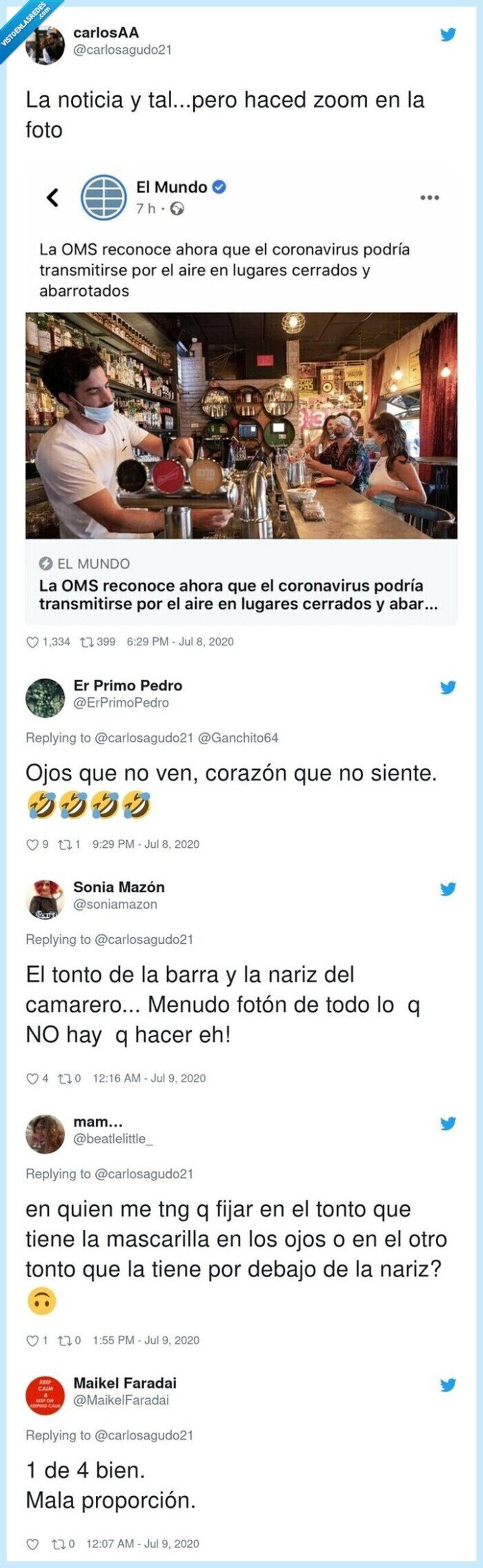 OMS,mascarilla,camarero,ojos,cliente