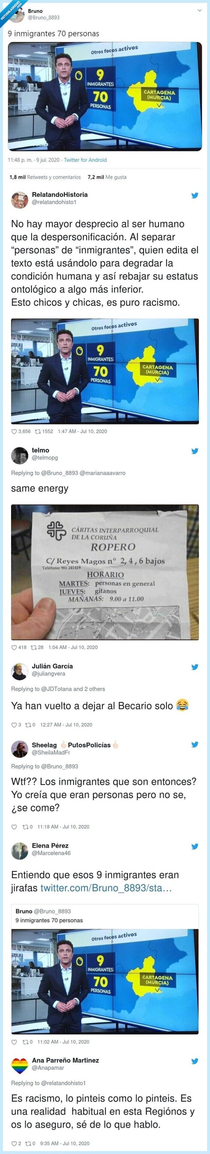 antena3,inmigrantes,cartagena,racista,cartel,contagiados