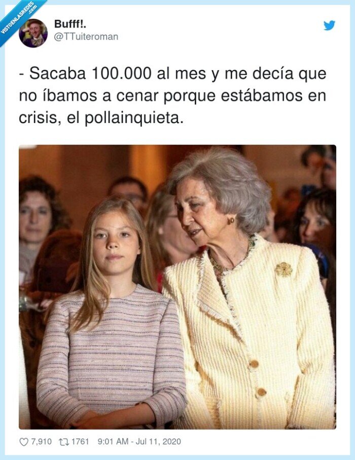 reina sofia,rey,juanca,crisis,sacaba,100000