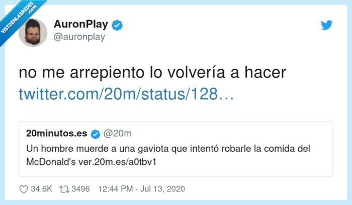 mcdonalds,gaviota,hombre,morder