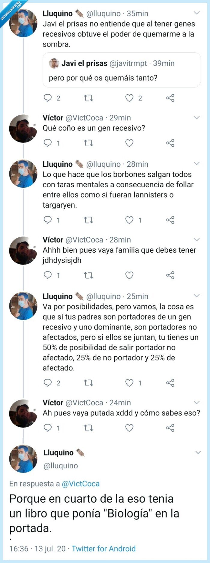 Twitter,biología,genes,recesivo