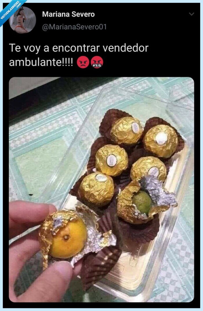 Twitter,chocolates,feltford,vendedor,vendedor ambulante,ferrero rocher,timo