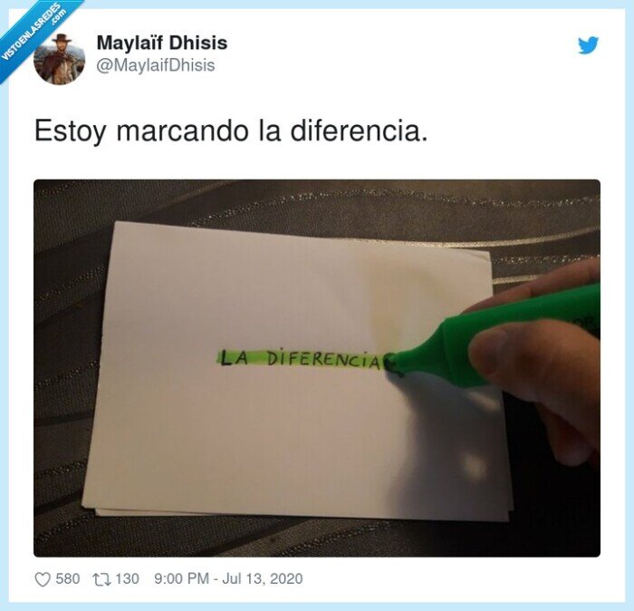 diferencia,marcar,subrayar