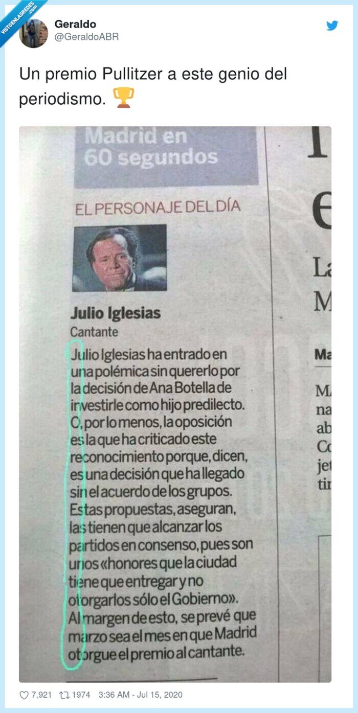 periodismo,pullitzer,premio,genio,julio,iglesias
