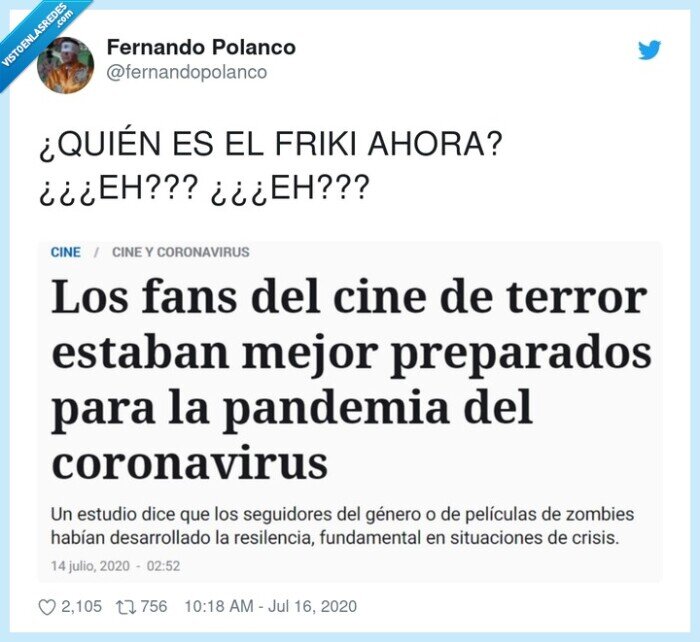 friki,cine,terror,coronavirus,pandemia,preparados
