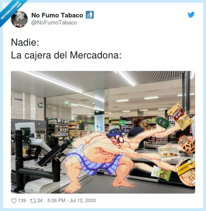 mercadona,cajera,cajero,street Fighter,ehonda