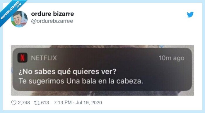 netflix,recomendación,bala,cabeza,lunes