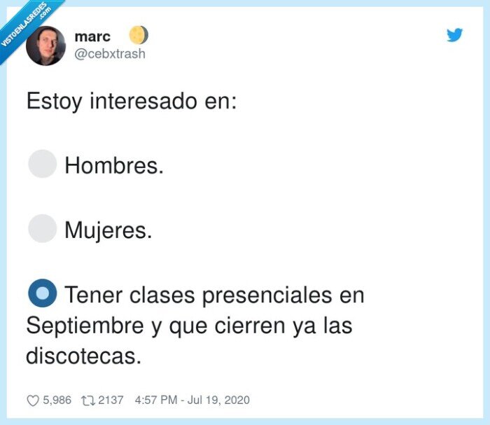 presenciales,clases,septiembre,discotecas,hombres,mujeres