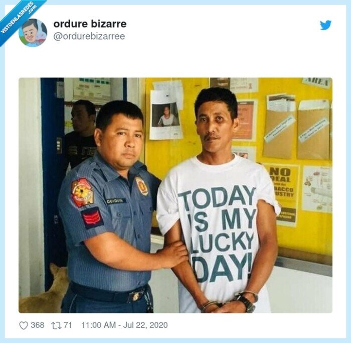 día,suerte,policía,detenido