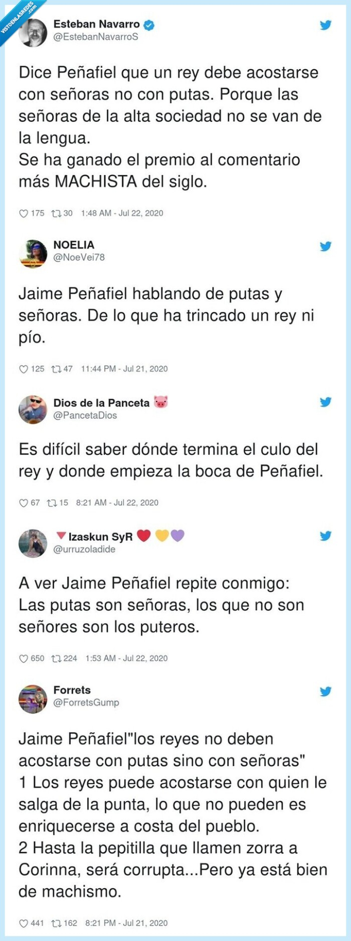 636889 - Peñafiel se corona con el comentario machista de la semana sobre los escándalos sexuales del Rey emérito y Twitter lo pone a caldo