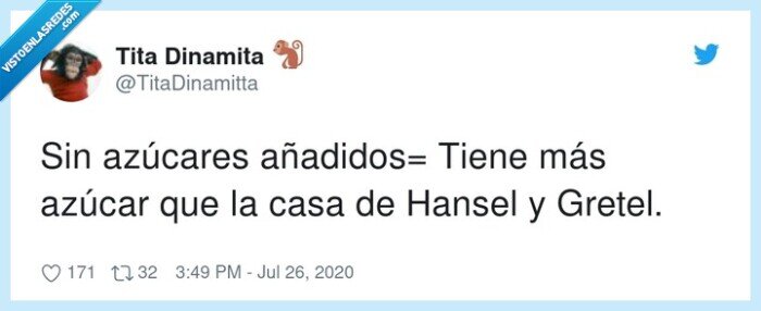 añadidos,azúcares,azúcar,hansel,gretel