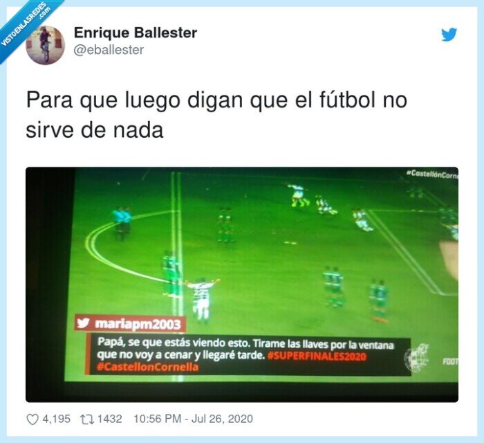 fútbol,sirve,llaves,chica,padre,tweet