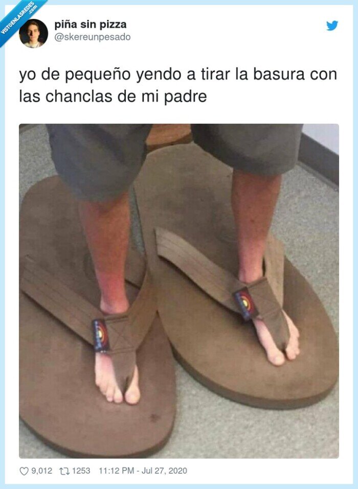 chanclas,pequeño,basura,tirar,padre,grandes