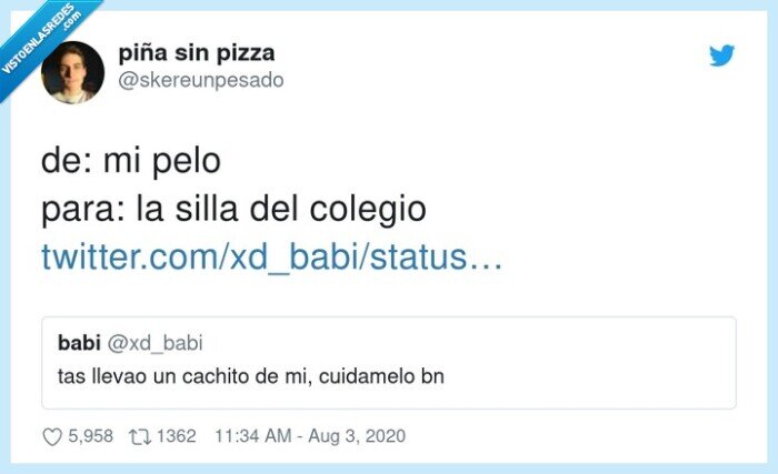 colegio,silla,pelo,mechones