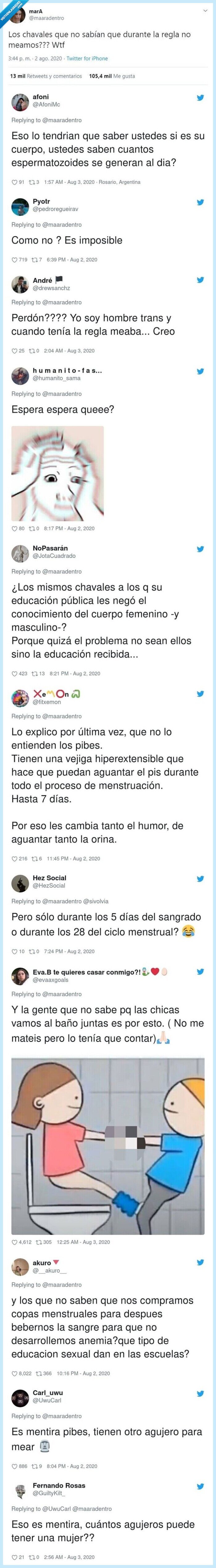 regla,respuestas,mear,pis,tweet,chicos