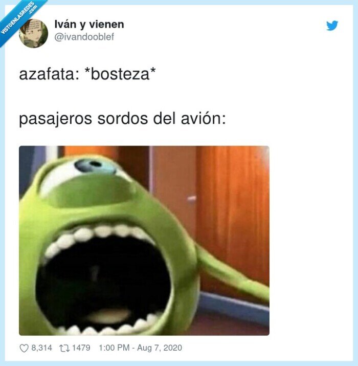 bostezo,pasajeros,azafata,sordos,avión