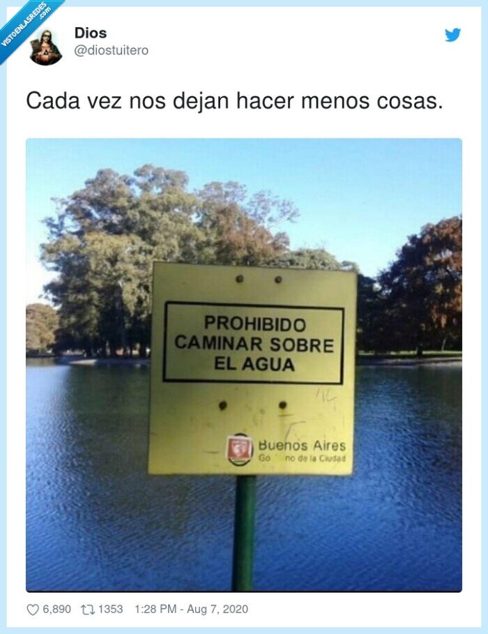 caminar,agua,prohibición