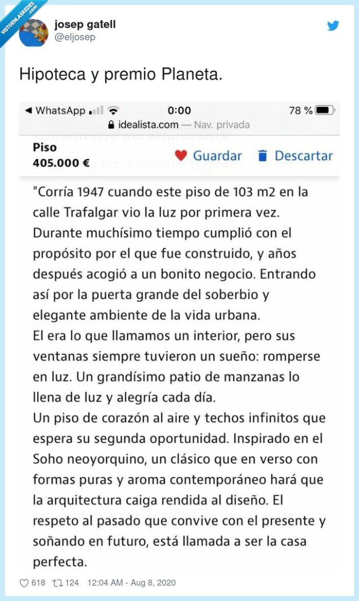 hipoteca,planeta,premio,descripción