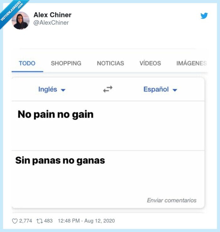 panas,ganas,inglés,traducción