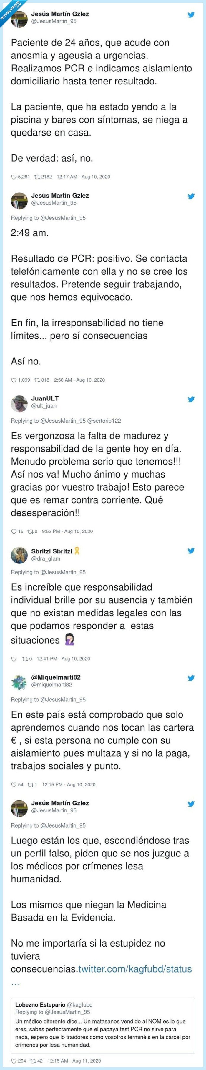 paciente,pcr,covid,médico,respuesta,contestación