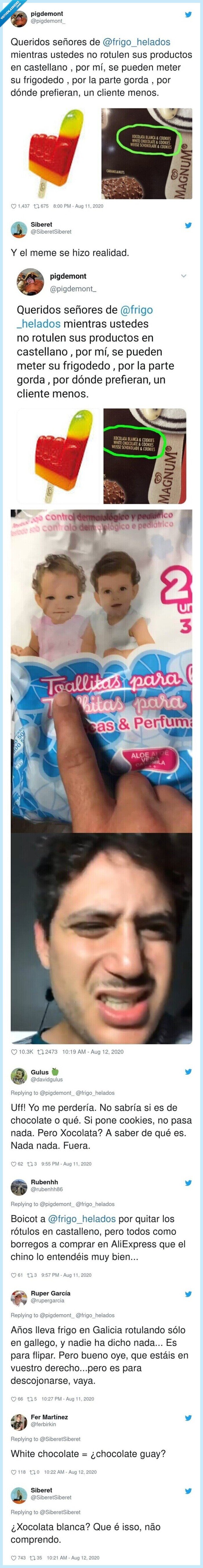frigo,boicot,rotular,castellano,catalán,helados,twitter