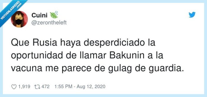 desperdiciado,oportunidad,bakunin,guardia,rusia,vacuna