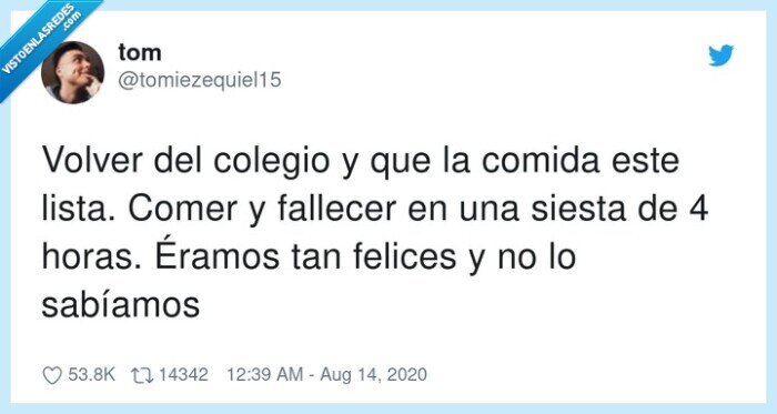 sabíamos,fallecer,colegio,éramos,felices,volver