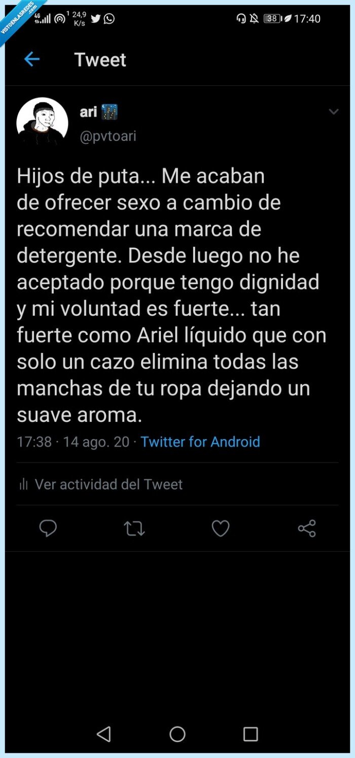 twitter,detergente,dinero,sexo