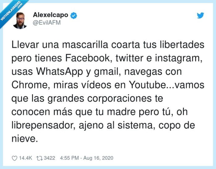 librepensador,corporaciones,youtube,libertades,instagram,mascarilla