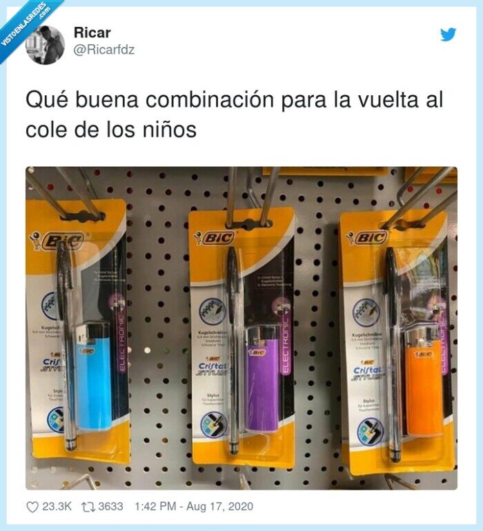 combinación,vuelta,niños,cole,mechero,boli