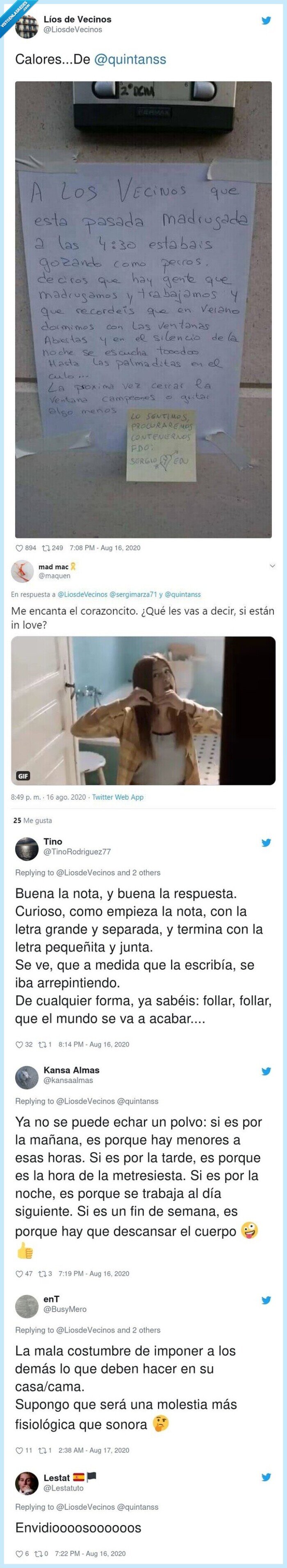 vecinos,fogosos,ruido,respuesta