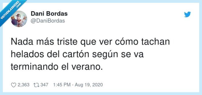terminando,helados,cartón,tachar,triste,verano