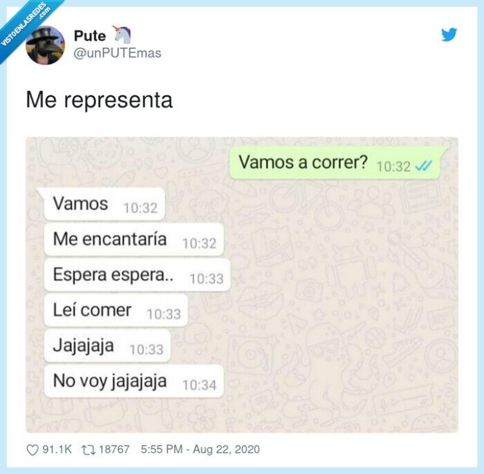 correr,comer,planes,confusión,whatsapp