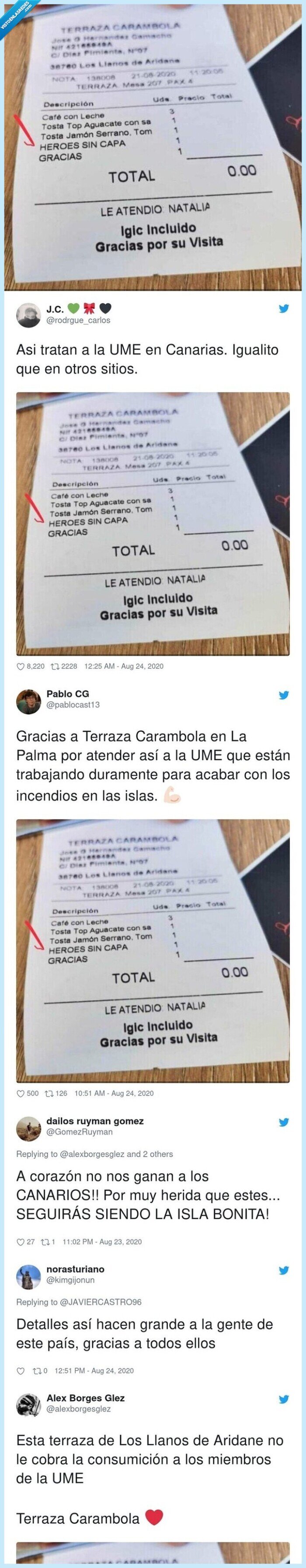 ticket,cuenta,gratis,héroes,capa,UME,palma,incendios,agradecimiento