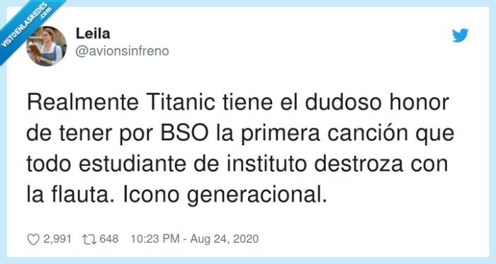 generacional,estudiante,instituto,flauta,canción,titanic