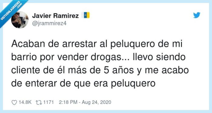 peluquero,arrestar,enterar,cliente,vender,drogas